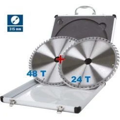 KIT DE 2 LAMES TCT SCHEPPACH Ø315mm POUR LES SCIE CIRCULAIRE BOIS ALUMINIUM