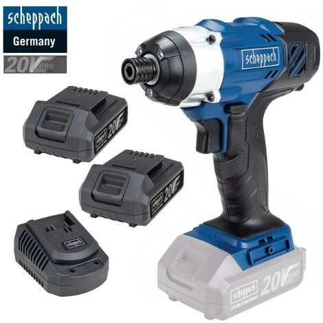 BOULENNEUSE A PERCUSSION SANS FIL +2 BATTERIES 20V 2.0AH SCHEPPACH CID150-20ProS 3 BOULENNEUSE A PERCUSSION SANS FIL +2 BATTERIES 20V 2.0AH SCHEPPACH CID150-20ProS