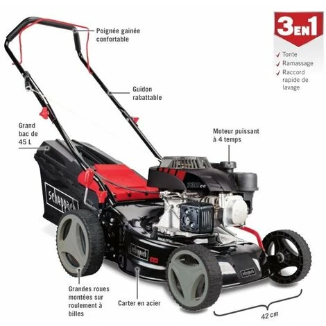 Scheppach - Tondeuse Thermique Poussée 42 Cm Essence 132 Cm3 - MP132-42 4 Scheppach - Tondeuse Thermique Poussée 42 Cm Essence 132 Cm3 - MP132-42 – Image 2