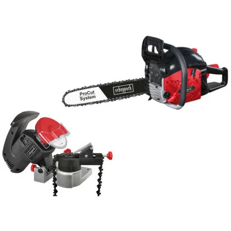 Pack SCHEPPACH Affuteuse De Chaîne - 220 W - KS1200 - Tronçonneuse Thermique ProCut - 46 Cm - 1800 W - CSH46 3 Pack SCHEPPACH Affuteuse De Chaîne - 220 W - KS1200 - Tronçonneuse Thermique ProCut - 46 Cm - 1800 W - CSH46