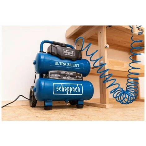 Pack SCHEPPACH Compresseur Super Silencieux - 2 X 10L - 750W - HC20Si-Twin - Tuyau 15m - Perceuse Pneumatique 4 Pack SCHEPPACH Compresseur Super Silencieux - 2 X 10L - 750W - HC20Si-Twin - Tuyau 15m - Perceuse Pneumatique â Image 2